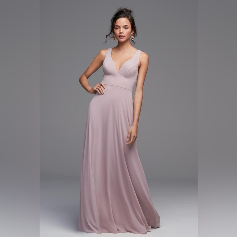 NEW - WATTERS - CAMEO V-NECK DRESS - MINK - SIZE 10